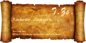 Taubner Zsanett névjegykártya